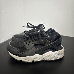 Nike Air Huarache Run Women's Shoes Size 6.5 Black-Black-White 634835-006 Casual